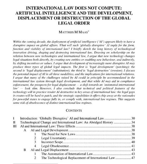 Illustration for International Law Does Not Compute: Artificial Intelligence and The Development, Displacement or Destruction of the Global Legal Order