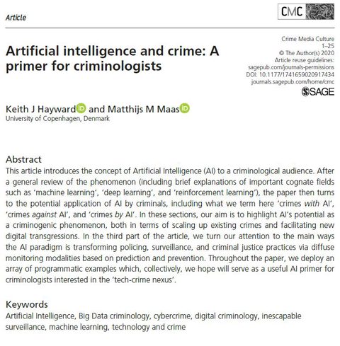 Illustration for Artificial intelligence and crime: A primer for criminologists